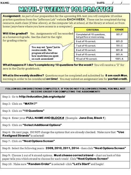 DATE: ______/_______/_______NAME: ________________________________________________________________________________ Assignment: As part of our preparation.