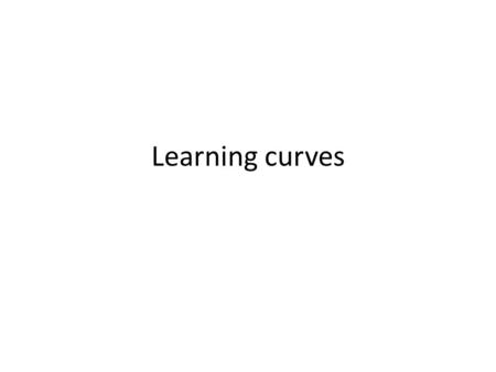 Learning curves. The learning curve Graphic illustration of the productivity change as a function of repetition (or time). It is relatively stable in.