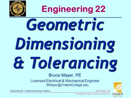 Geometric Dimensioning & Tolerancing