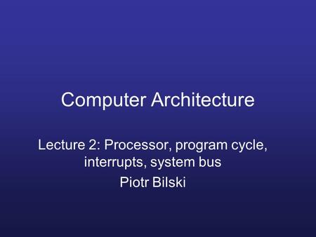 Computer Architecture