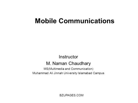 Mobile Communications