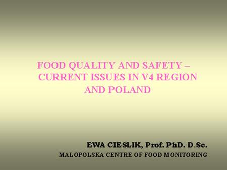 Food quality means general features and criteria by means of which food is characterized considering its nutritional value, organoleptic quality and safety.