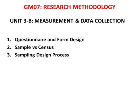 UNIT 3-B: MEASUREMENT & DATA COLLECTION