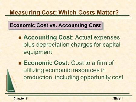 Measuring Cost: Which Costs Matter?