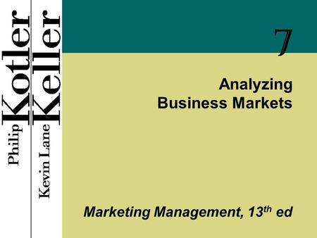 Analyzing Business Markets