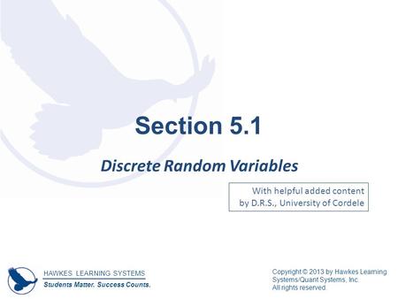 Discrete Random Variables