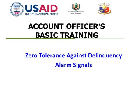 ACCOUNT OFFICER’S BASIC TRAINING