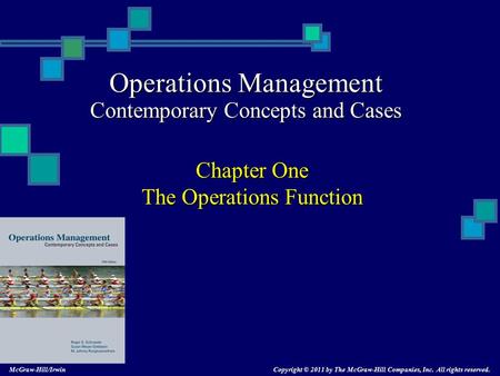 Operations Management Contemporary Concepts and Cases