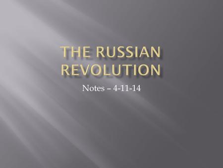 The Russian Revolution