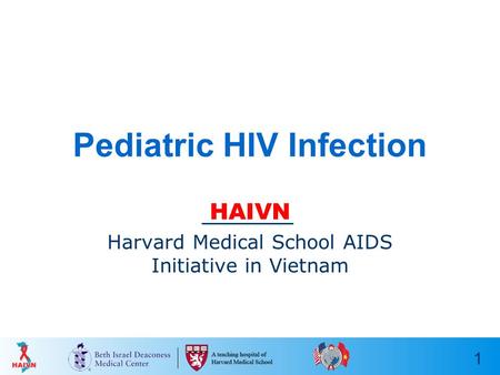 1 Pediatric HIV Infection HAIVN Harvard Medical School AIDS Initiative in Vietnam.