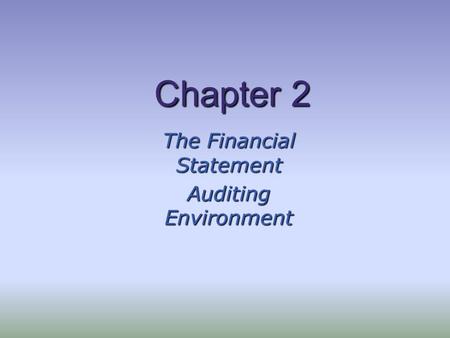 The Financial Statement Auditing Environment