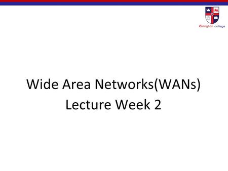 Wide Area Networks(WANs) Lecture Week 2. Point-to-Point Protocol (PPP) Accessing the WAN.