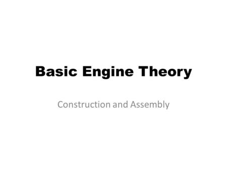 Basic Engine Theory Construction and Assembly. Bare V-type Block.