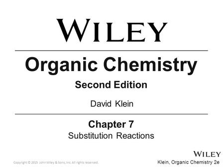 7.1 Substitution reactions