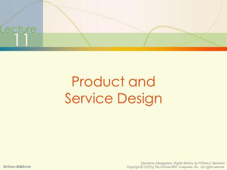 Product and Service Design