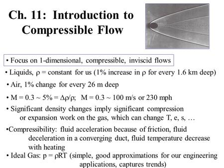 Ch. 11: Introduction to Compressible Flow