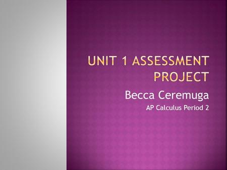 Becca Ceremuga AP Calculus Period 2.  Acapulco, Mexico  35 meters (115 feet)