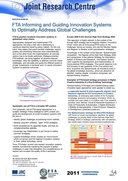 © European Communities, 2011 FTA to position localised innovation systems in globalised value chains Appropriately designed and implemented FTA approaches.