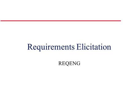 Requirements Elicitation