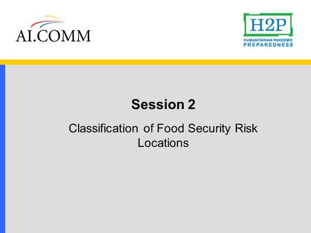 Session 2 Classification of Food Security Risk Locations.