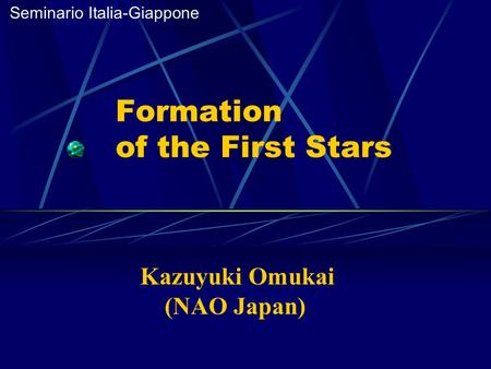 Formation of the First Stars