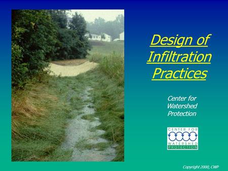 Design of Infiltration Practices