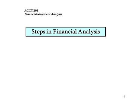 Steps in Financial Analysis