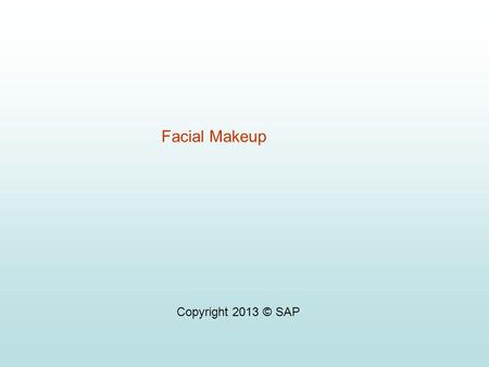 Facial Makeup Copyright 2013 © SAP.