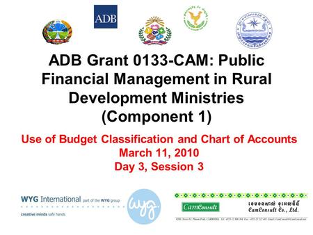 Use of Budget Classification and Chart of Accounts