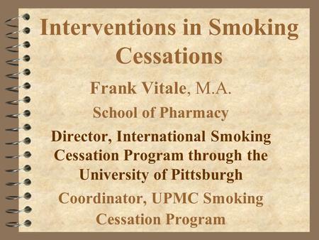 Interventions in Smoking Cessations