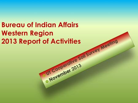 Bureau of Indian Affairs Western Region 2013 Report of Activities.