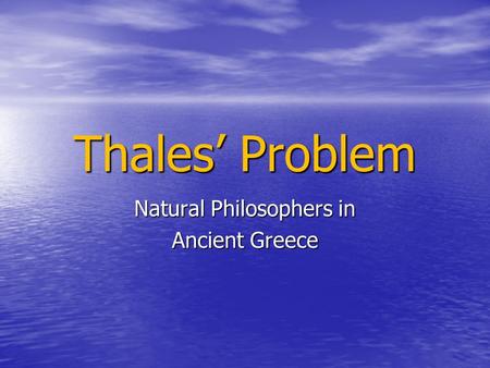 Natural Philosophers in Ancient Greece