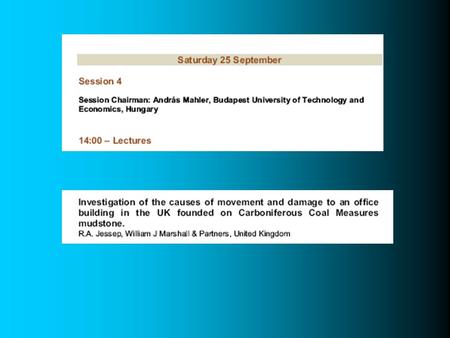 Investigation of the causes of movement and damage to an office building in the UK founded on Carboniferous Coal Measures mudstone. William J Marshall.