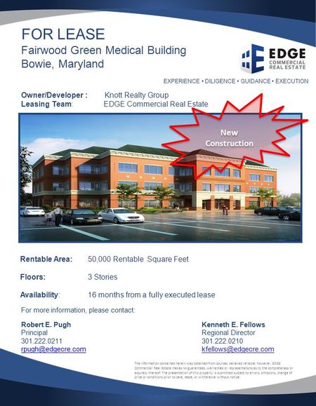 EXPERIENCE DILIGENCE GUIDANCE EXECUTION For more information, please contact: Robert E. Pugh Kenneth E. Fellows Principal Regional Director 301.222.0211.