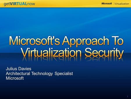 1 Julius Davies Architectural Technology Specialist Microsoft.