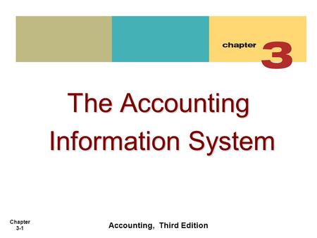 Chapter 3-1 The Accounting Information System Information System Accounting, Third Edition.