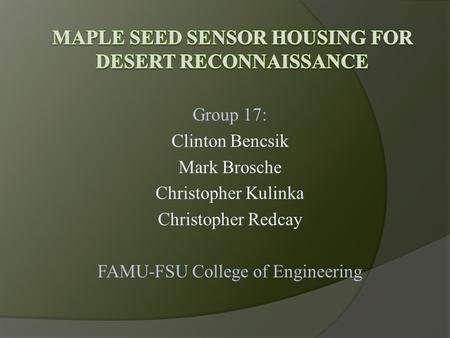 Maple seed sensor housing for desert reconnaissance