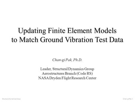 Updating Finite Element Models to Match Ground Vibration Test Data