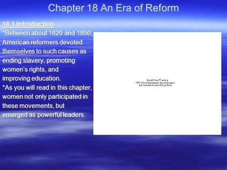 Chapter 18 An Era of Reform