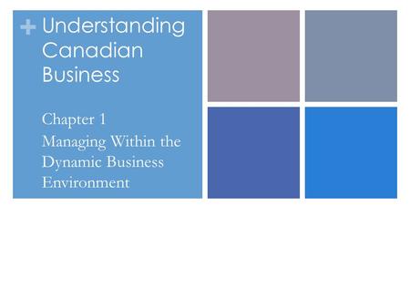 Understanding Canadian Business