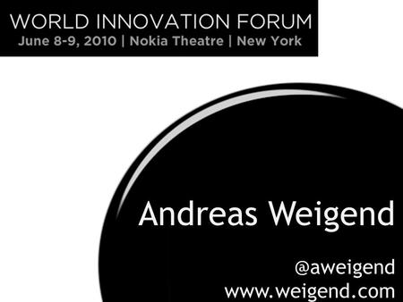 Andreas  Who creates data? Production : Data is digital air How will this data be shared? Distribution : Everyone.