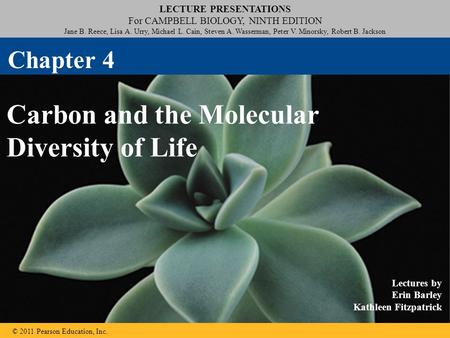 LECTURE PRESENTATIONS For CAMPBELL BIOLOGY, NINTH EDITION Jane B. Reece, Lisa A. Urry, Michael L. Cain, Steven A. Wasserman, Peter V. Minorsky, Robert.