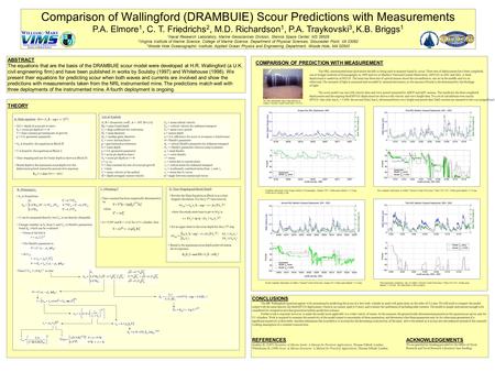 THEORY ABSTRACT The equations that are the basis of the DRAMBUIE scour model were developed at H.R. Wallingford (a U.K. civil engineering firm) and have.