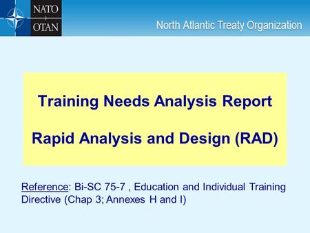 Training Needs Analysis Report Rapid Analysis and Design (RAD)