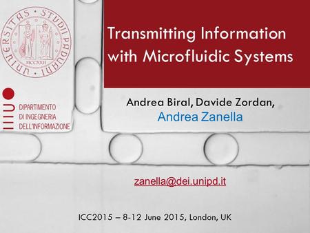 Transmitting Information with Microfluidic Systems