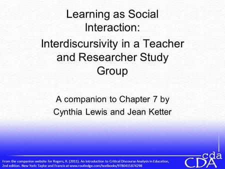 Learning as Social Interaction: