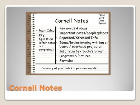 Cornell Notes.