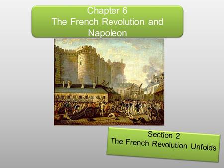 Chapter 6 The French Revolution and Napoleon