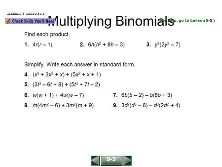 Multiplying Binomials