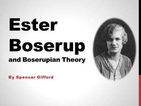 Ester Boserup and Boserupian Theory